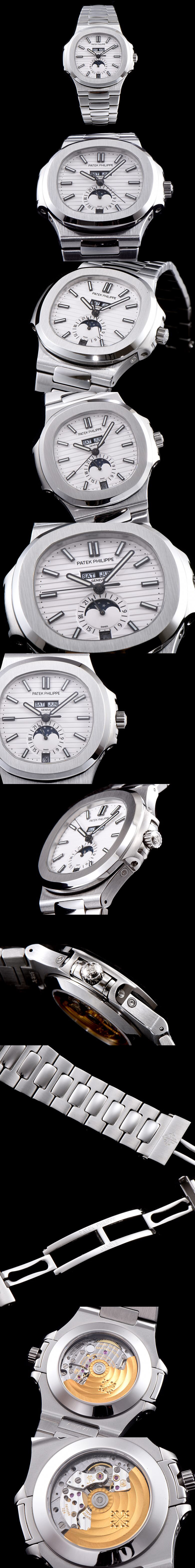 Patek Philippe 파텍필립 추천 아이템 1:1 제작 노틸러스 오토매틱 40mm 남성용 화이트다이얼 오토매틱 pat0454 - Patek Philippe Nautilus 40mm MENS White Dail Automatic Movement